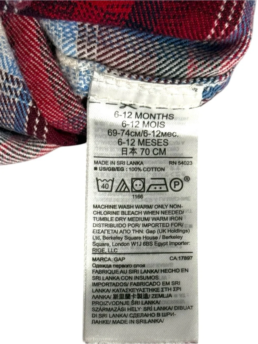 GAP X PENDLETON Plaid Flannel Baby Onesie